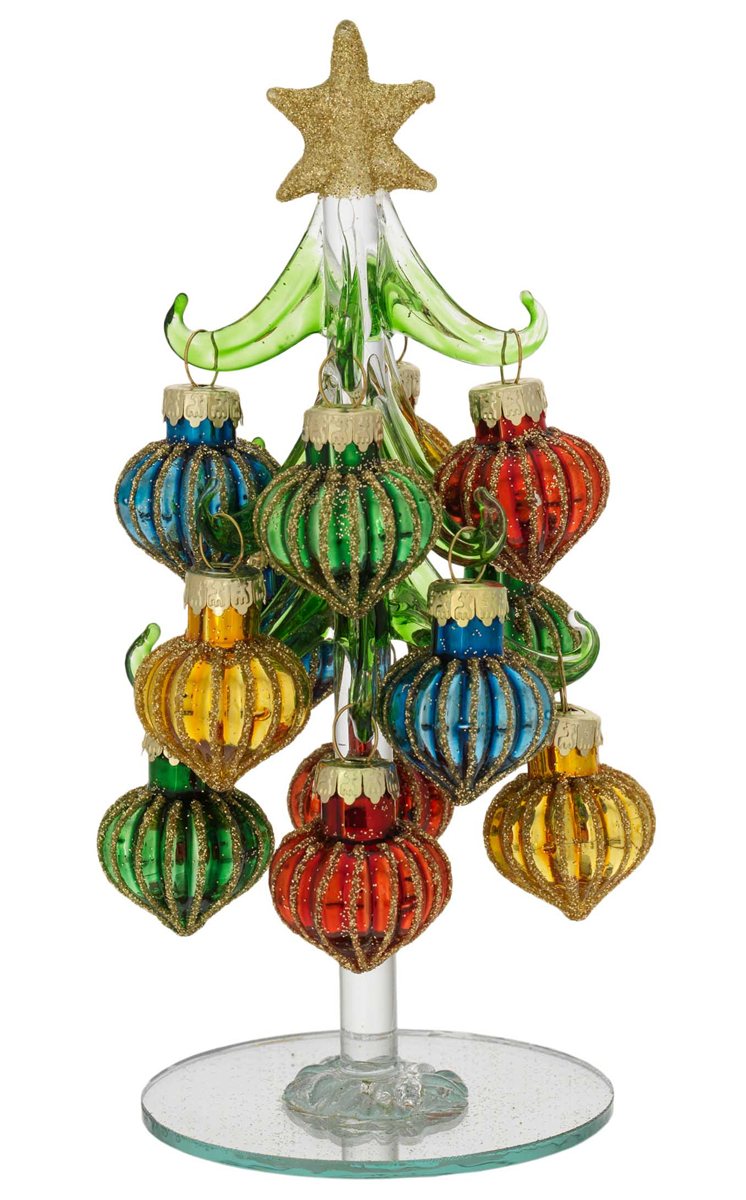 Alberello verde con sfere decoro dorato